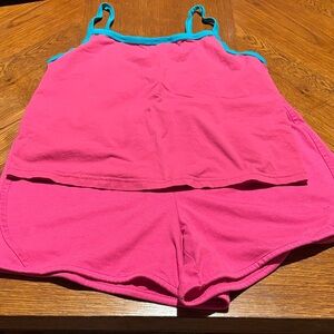 Danskin Now Pink Pajama Set with Teal Accents